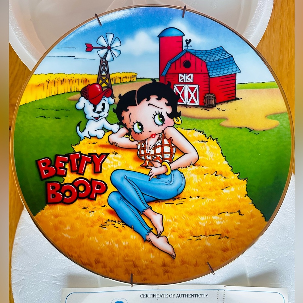 Betty Boop Collector Plate Barnyard Beauty Danbury Mint 1994 New In Box